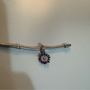 Pandora Purple Daisy Dangle Charm